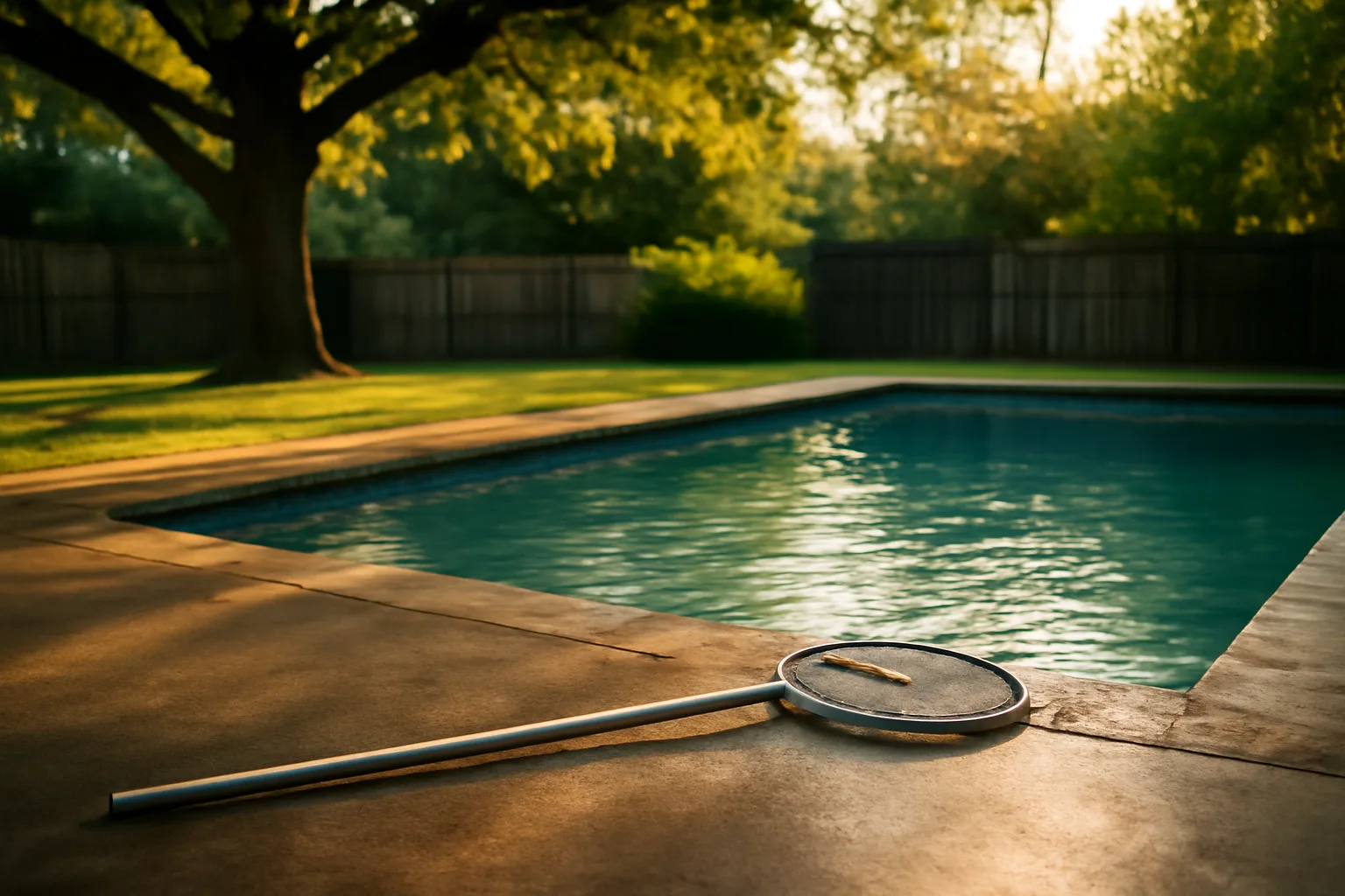 Residential Arkansas pool waiting on a weekly route visit