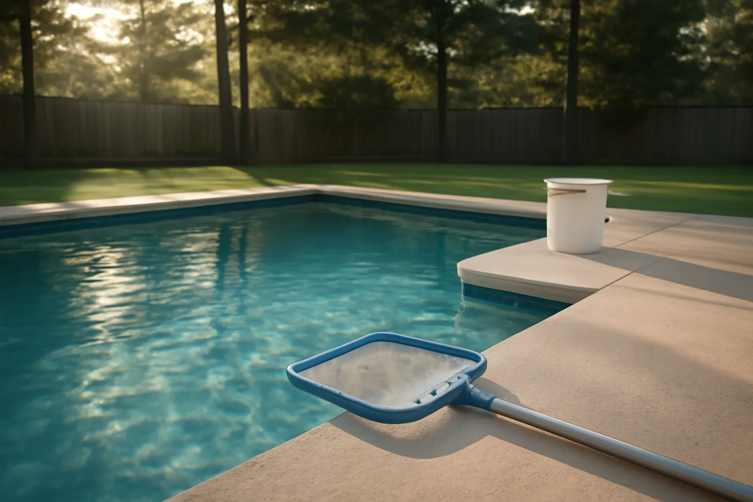 Arkansas backyard pool ready for a pool route service stop